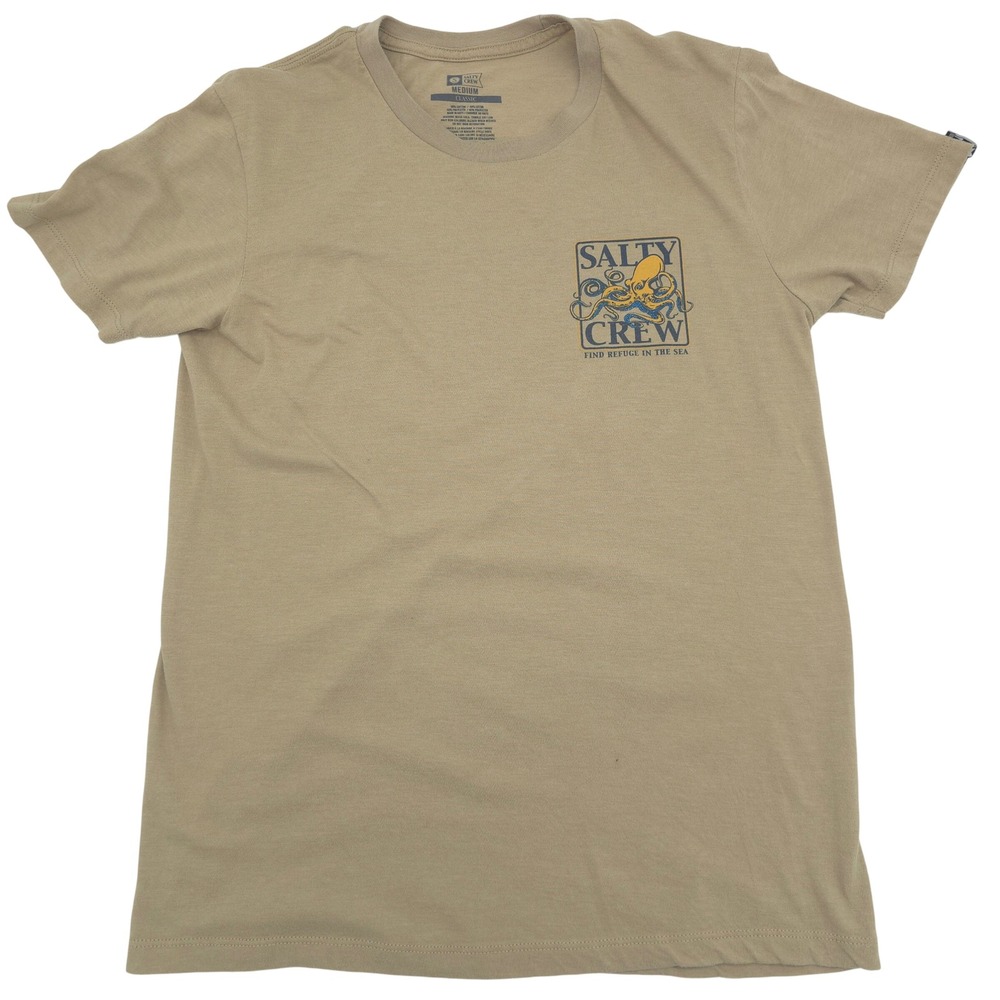 Salty Crew Octopus Graphic T-Shirt Mens Medium Tan Short Sleeve Classic Fit